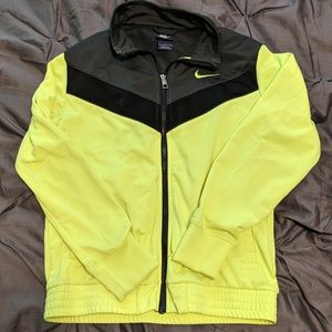 Nike full zip neon running jacket large